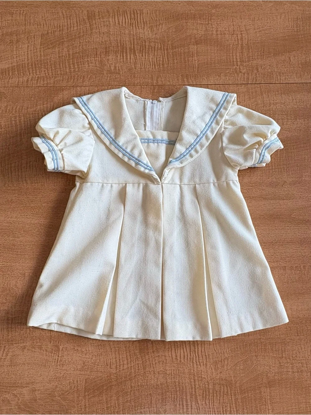 Vintage Sailor Dress Cream with Light Blue Detailing